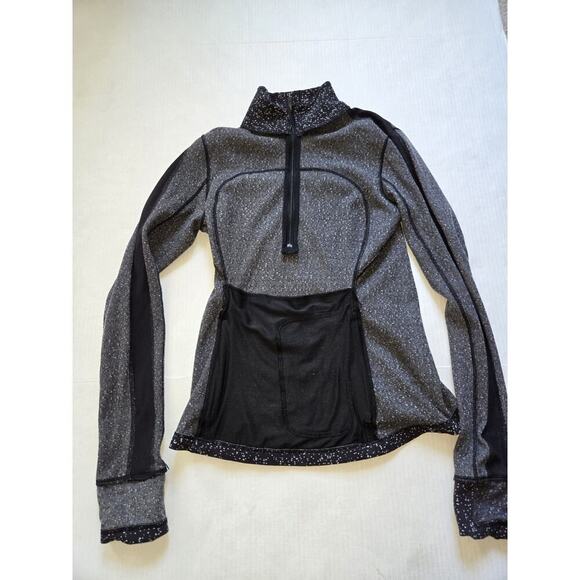Lululemon Run Briskly 1/2 Zip Jacquard Black White Black Women's Sz 6 - Picture 8 of 14